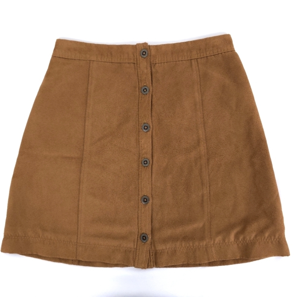 Hollister Faux Suede Button Up High Rise Skirt